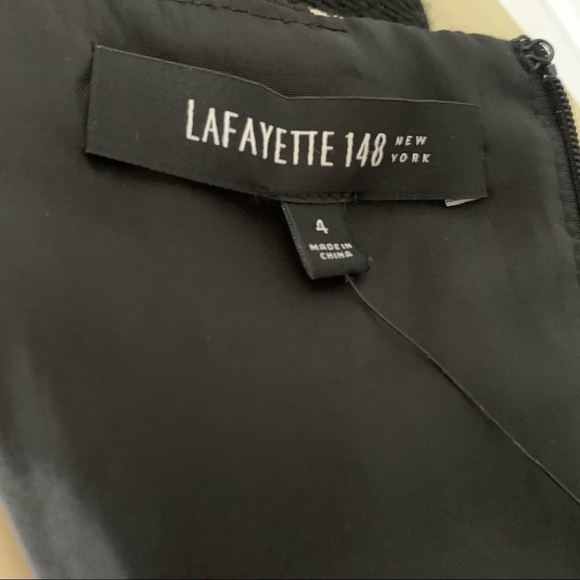 𝅺NEW with tags Lafayette 148 New York Savannah Dress Black & Cream 4 - Picture 11 of 13